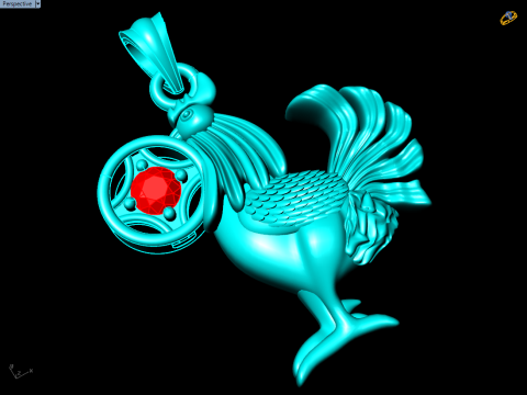 Chicken Pendant - Zodiac pendant - N253 3D Принт Модель