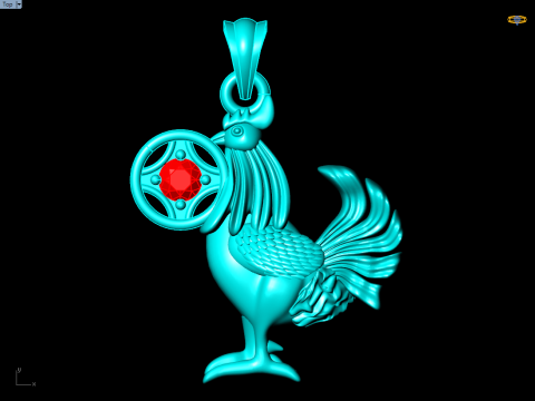 Chicken Pendant - Zodiac pendant - N253 3D Принт Модель