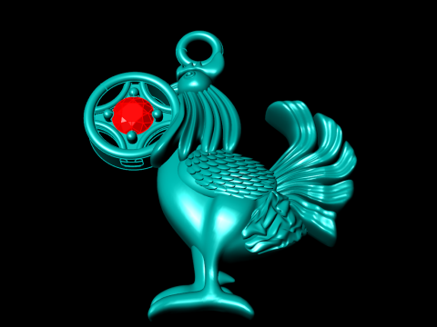 Chicken Pendant - Zodiac pendant - N253 3D Принт Модель