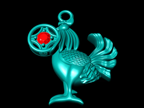 Chicken Pendant - Zodiac pendant - N253 3D Print Model