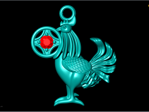 Chicken Pendant - Zodiac pendant - N253 3D Принт Модель