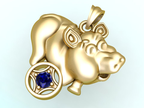 Pendentif Cochon - Pendentif Zodiaque - N309 Modèles 3D en vedette