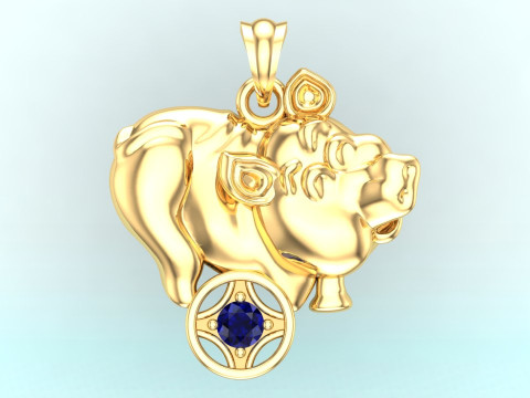 Pendentif Cochon - Pendentif Zodiaque - N309 Modèles 3D en vedette