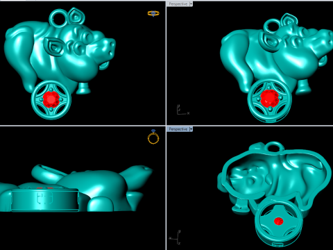 Pendentif Cochon - Pendentif Zodiaque - N309 Modèles 3D en vedette