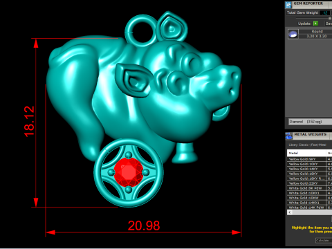 Pendentif Cochon - Pendentif Zodiaque - N309 Modèles 3D en vedette