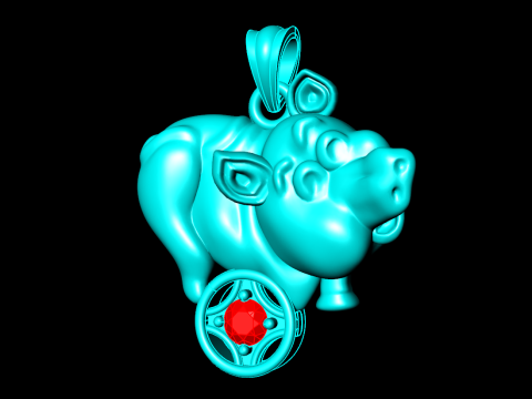Pendentif Cochon - Pendentif Zodiaque - N309 Modèles 3D en vedette