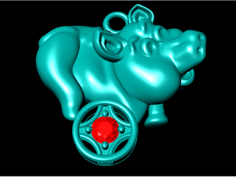 Pendentif Cochon - Pendentif Zodiaque - N309 Modèles 3D en vedette