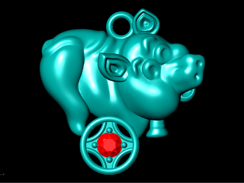 Pendentif Cochon - Pendentif Zodiaque - N309 Modèles 3D en vedette