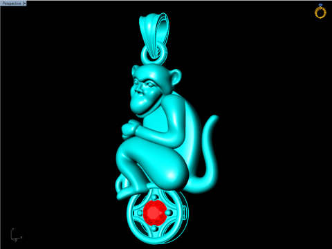 Monkey Pendant - Zodiac Pendant - N339 Modèles 3D en vedette