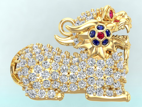 独角兽吊坠 - 貔貅吊坠 - N510 3D 打印模型