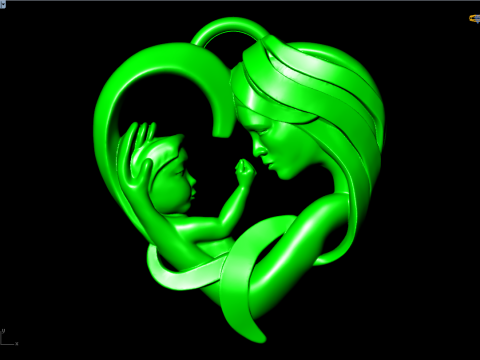 Mother holding child - Mother pendant - N609 3D प्रिंट मॉडल