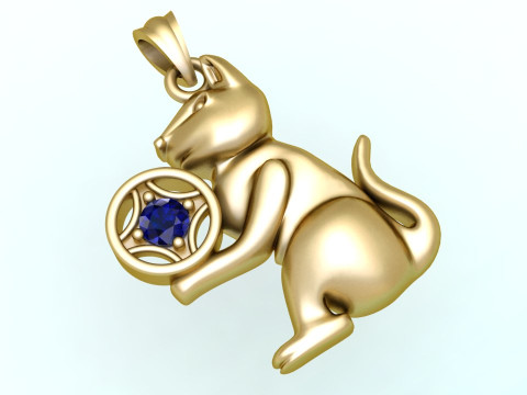 Cat pendant - Zodiac pendant - N359 3D प्रिंट मॉडल