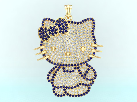 Kitty pendant - Hello kitty - Womens pendant - N306 Modello di stampa 3D