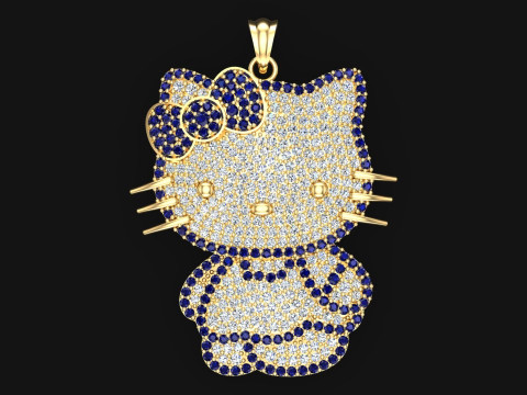 Kitty pendant - Hello kitty - Womens pendant - N306 3D Print Model
