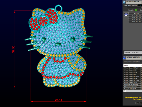 Kitty pendant - Hello kitty - Womens pendant - N306 3D Print Model