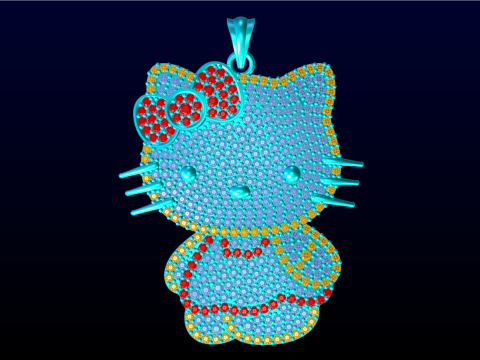 Kitty pendant - Hello kitty - Womens pendant - N306 3D Print Model