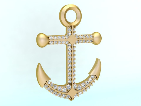Anchor Pendant - Womens Pendant - N232 3D 프린트 모델
