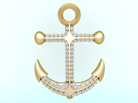 Anchor Pendant - Womens Pendant - N232 3D 프린트 모델