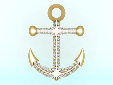 Anchor Pendant - Womens Pendant - N232 3D 프린트 모델