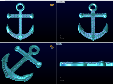 Anchor Pendant - Womens Pendant - N232 3D 프린트 모델