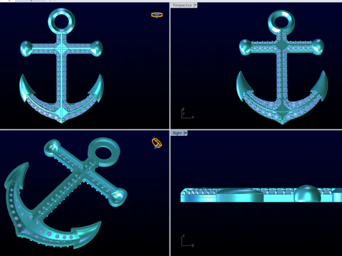 Anchor Pendant - Womens Pendant - N232 3D Print Model