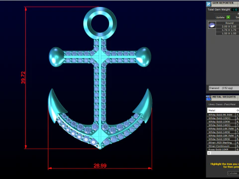 Anchor Pendant - Womens Pendant - N232 3D Print Model