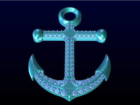 Anchor Pendant - Womens Pendant - N232 3D 프린트 모델