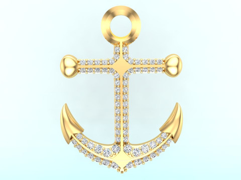 Anchor Pendant - Womens Pendant - N232 3D 프린트 모델