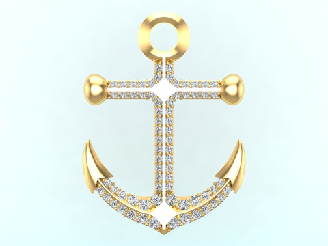 Anchor Pendant - Womens Pendant - N232 3D 프린트 모델