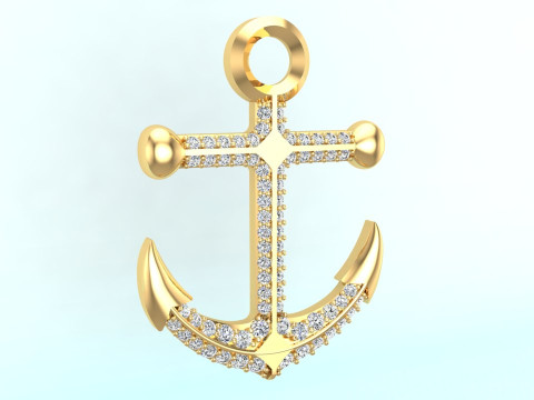 Anchor Pendant - Womens Pendant - N232 3D 프린트 모델