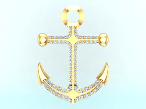 Anchor Pendant - Womens Pendant - N232 3D 프린트 모델