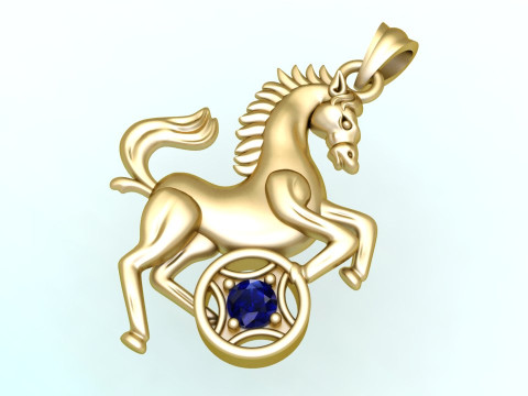 Horse Pendant - Horse Jewelry - N409 3D Print Model