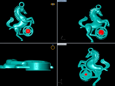 Horse Pendant - Horse Jewelry - N409 3D Print Model