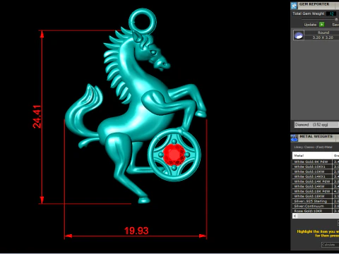Horse Pendant - Horse Jewelry - N409 3D Print Model