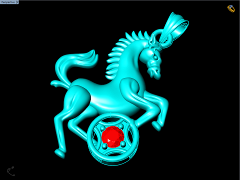 Horse Pendant - Horse Jewelry - N409 3D प्रिंट मॉडल