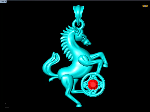 Horse Pendant - Horse Jewelry - N409 3D Print Model