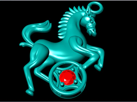 Horse Pendant - Horse Jewelry - N409 3D Print Model