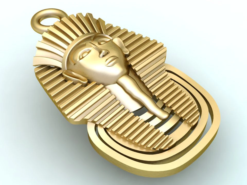 Pharaoh Pendant - Pharaoh Jewelry - N1106 3D Print Model .c4d .max .obj .3ds .fbx .stl .blend