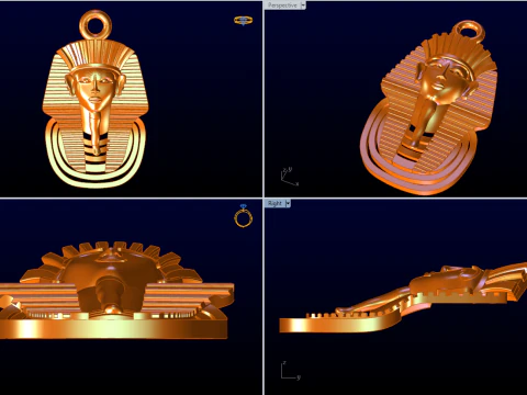 Pharaoh Pendant - Pharaoh Jewelry - N1106 3D Print Model