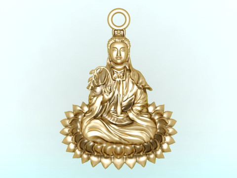 Buddha Guanyin Pendant - Buddha Pendant - N943 3D 프린트 모델