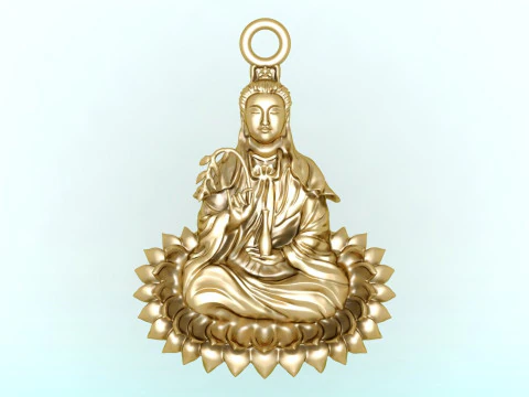 Pingente Buda Guanyin - Pingente Buda - N943 Modelo de Impressão 3D