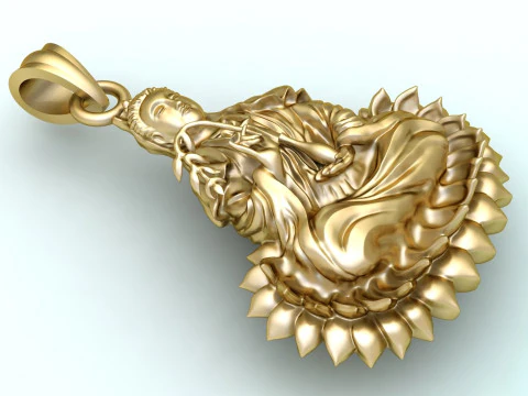 Buddha Guanyin Pendant - Buddha Pendant - N943 3D Print Model