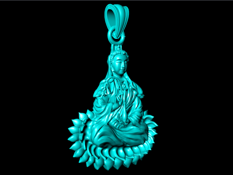 Buddha Guanyin Pendant - Buddha Pendant - N943 3Dプリントモデル