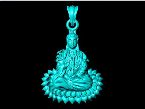 Buddha Guanyin Pendant - Buddha Pendant - N943 3D Print Model
