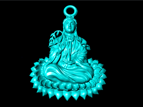 Buddha Guanyin Pendant - Buddha Pendant - N943 3Dプリントモデル