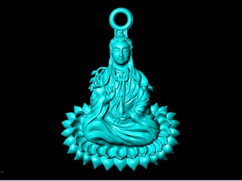 Buddha Guanyin Pendant - Buddha Pendant - N943 3Dプリントモデル