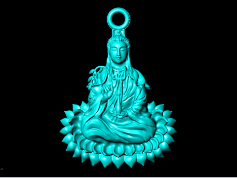 Buddha Guanyin Pendant - Buddha Pendant - N943 3D Print Model