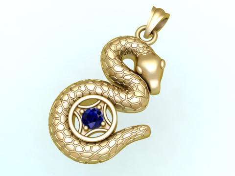 Snake Pendant - Zodiac Pendant - N447 3D Print Model