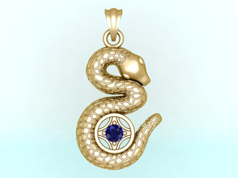 Snake Pendant - Zodiac Pendant - N447 3D 프린트 모델