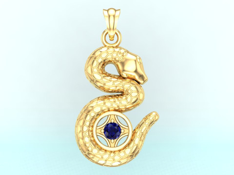 Snake Pendant - Zodiac Pendant - N447 3D Print Model